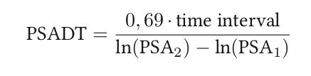 figure psa doubling time formula